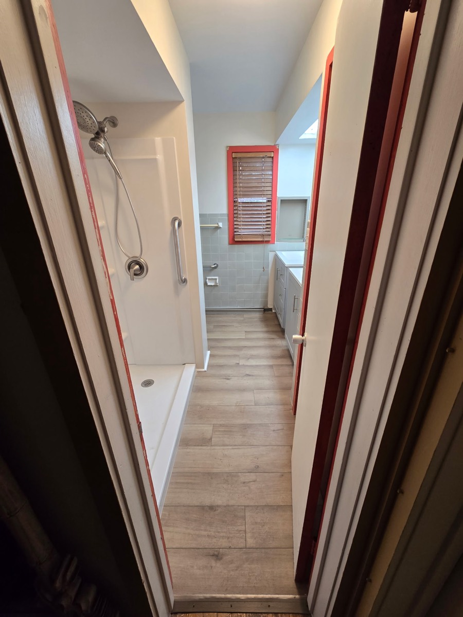 Tiled walk-in shower