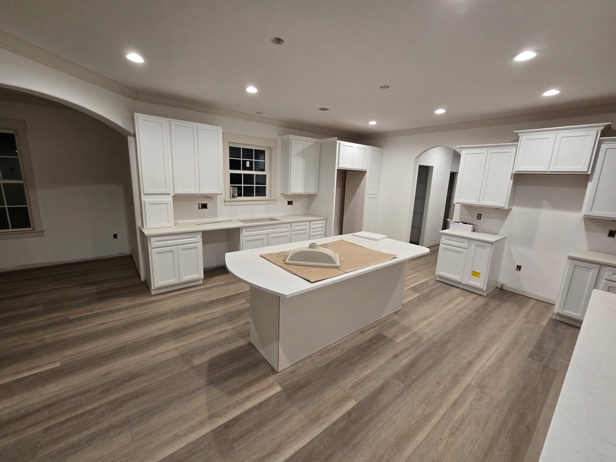 Kitchen island with new countertop