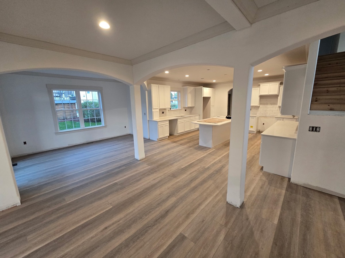 Wood-look flooring in a living room